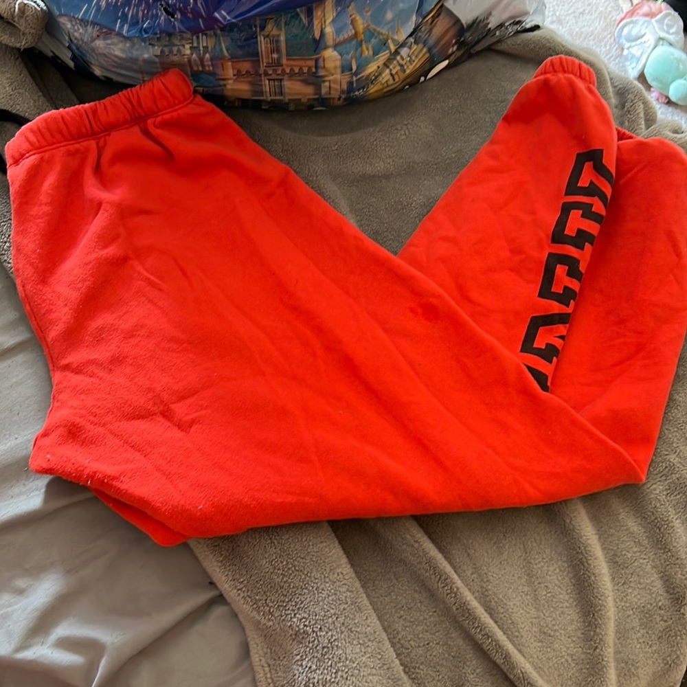 Red pink sweatpants